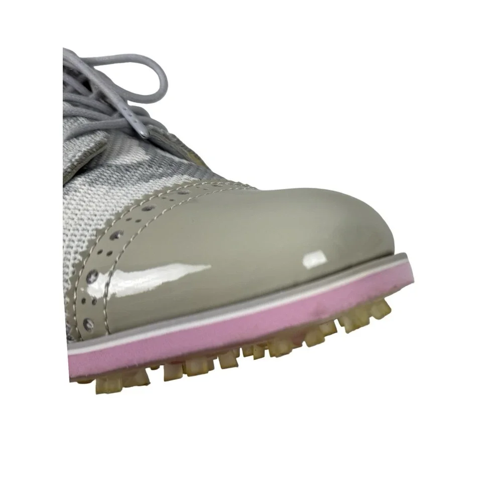 G/FORE Ghost Cap Toe Gallivanter Golf Shoes Gray Pink Oxford Camo Womens US 7.5